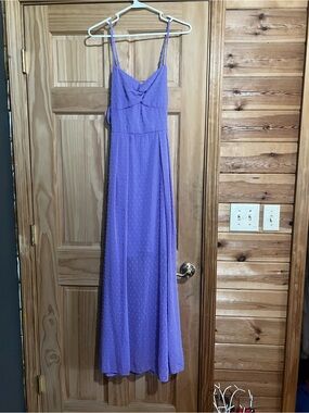 Lavender Spaghetti-Strap Maxi Dress with Sweetheart Bust